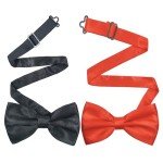 Men's Classic Pre-Tied Bow Tie Set - Black & Red