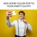 Silver Sequin Bowtie & Suspender Set for Men