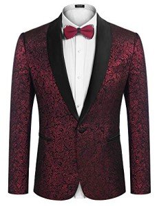 Men's Lightweight Linen Blazer Jacket in Wine Red