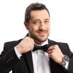 Men's Classic Pre-Tied Bow Tie Set - Black & Red