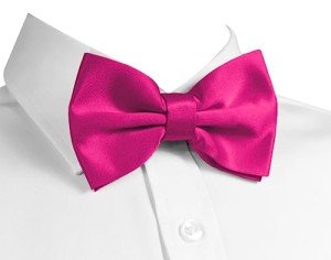 Hot Pink Adjustable Pretied Bow Tie for Men