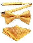 Yellow and Black Polka Dot Bow Tie Set