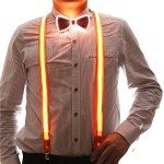 Light Up LED Suspenders and Bow Tie Set