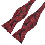 Men's Classic Paisley Silk Bow Tie - Black & Red