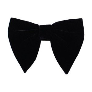 Levao Men's Vintage Black Velvet Bow Tie