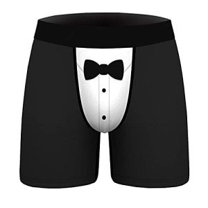 Men's Christmas Black Bow Tie Boxer Briefs