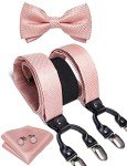 Men's Pink Suspender and Bow Tie Set