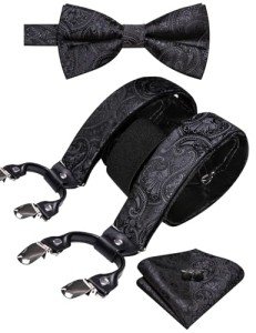 Paisley Suspenders with Bow Tie and Accessories