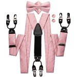 Dubulle Men's Adjustable Paisley Bowtie and Suspenders