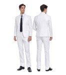 White Slim Fit Men's Suit Set with Tie