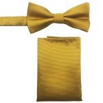 Men's Gold Skinny Tie & Pocket Square Set
