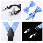 HISDERN Men's Bow Tie and Suspenders Set