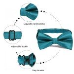 Alizeal Men's Dark Teal Bow Tie and Cufflinks Set
