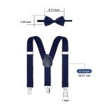 Men's Dark Blue Suspender and Bow Tie Set