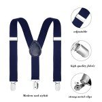 Men's Dark Blue Suspender and Bow Tie Set