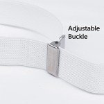 Men's Adjustable White Suspenders and Bow Tie Set