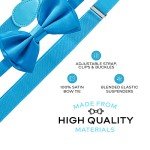 Men's Baby Blue Bowtie and Suspender Set