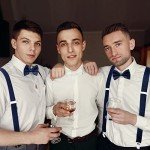 Men's Dark Blue Suspender and Bow Tie Set