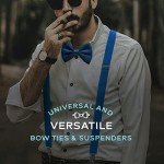 Men's Baby Blue Bowtie and Suspender Set