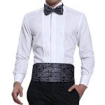 Men's Silk Paisley Cummerbund Bow Tie Set