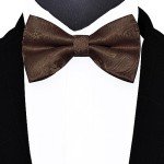 GUSLESON Adjustable Dark Brown Paisley Bow Tie