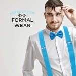 Men's Baby Blue Bowtie and Suspender Set