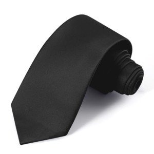 Black Solid Tie for Men - Gift Box Included