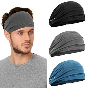 Men's Moisture-Wicking Wide Headband for Sports