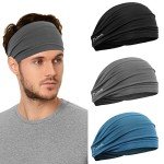 Men's Moisture-Wicking Wide Headband for Sports