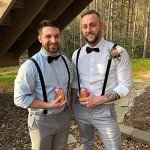 Men's Adjustable Black Suspenders and Bow Tie Set