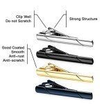Men's Tie Clip Set: Black, Gold, Blue, Silver