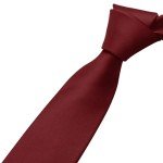 KOOELLE Men's Solid Color Neckties - Burgundy