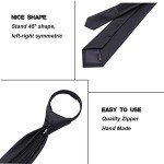 AUSKY Pre-Tied Adjustable Skinny Necktie for Men