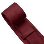 KOOELLE Men's Solid Color Neckties - Burgundy