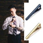 Men's Tie Clip Set: Black, Gold, Blue, Silver