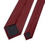 KOOELLE Men's Solid Color Neckties - Burgundy