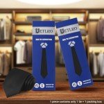 Black Solid Tie for Men - Gift Box Included