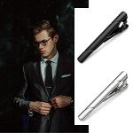 Men's Tie Clip Set: Black, Gold, Blue, Silver