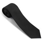 Extra Long Solid Black Men's Necktie in Gift Box