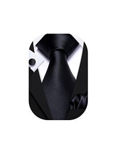 Barry.Wang Men's Silk Tie Set with Cufflinks
