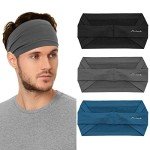 Men's Moisture-Wicking Wide Headband for Sports