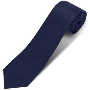 Navy Blue Solid Necktie for Men - 3.15