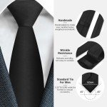 Extra Long Solid Black Men's Necktie in Gift Box