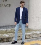 Beninos Men's Lightweight Navy Casual Blazer Jacket