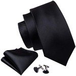 Barry.Wang Men's Silk Tie Set with Cufflinks