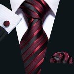Men's Plaid Tie Set with Handkerchief and Cufflinks