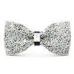 Men's Adjustable Rhinestone Bow Tie with Brooch
