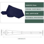 Navy Blue Solid Necktie for Men - 3.15