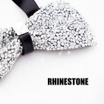 Men's Adjustable Rhinestone Bow Tie with Brooch