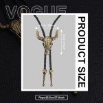 Vintage Cow Skull Bolo Tie for Men